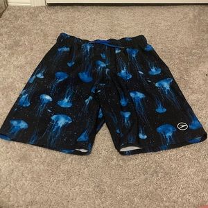 Speedo Jellyfish Boys Medium 10/12 Swim Trucks in Black & Blue